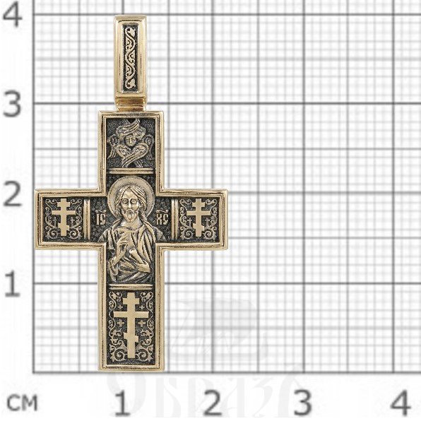 крест «господь вседержитель. св. мученик трифон», золото 585 проба желтое (арт. 201.087)