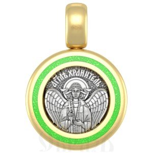 нательная икона божия матерь феодоровская, серебро 925 проба с золочением и эмалью (арт. 01.123)
