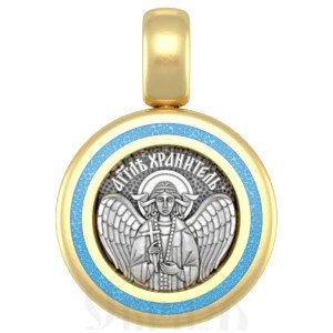 нательная икона божия матерь феодоровская, серебро 925 проба с золочением и эмалью (арт. 01.123)